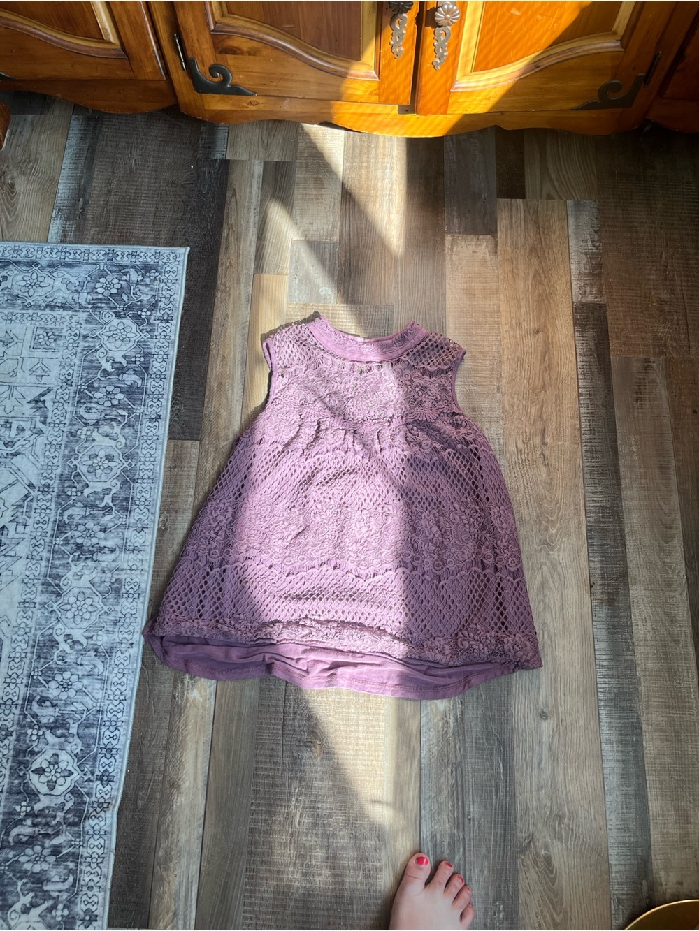 Xhilaration Dusty Purple Lace Overlay Sleeveless A-Line Dress